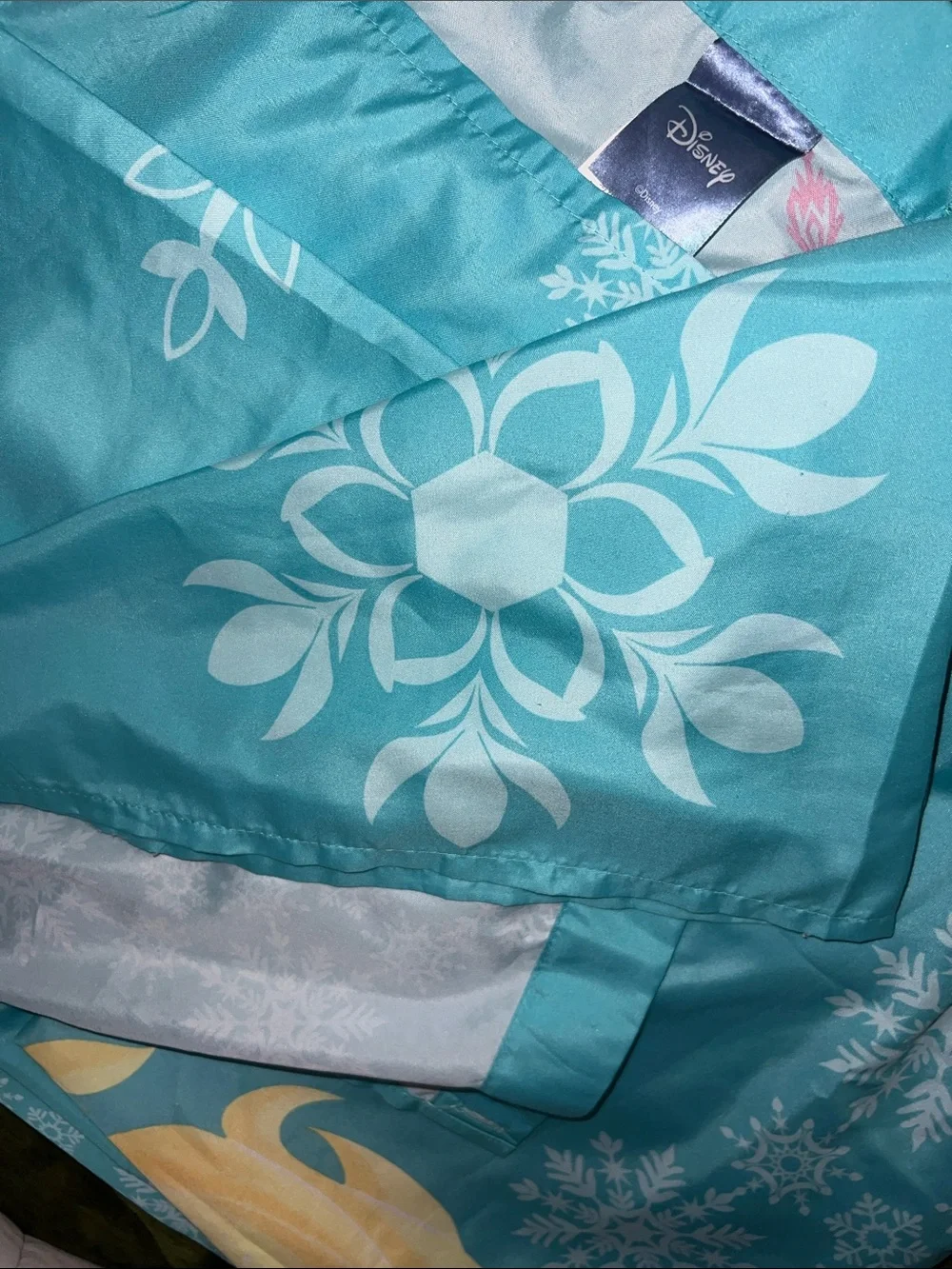 Frozen Anna & Elsa Shower Curtain - Aqua Snowflake Design